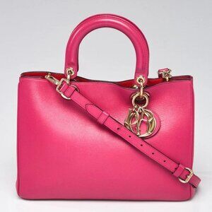 Christian Dior PInk Calfskin Diorissimo Medium Tote Bag